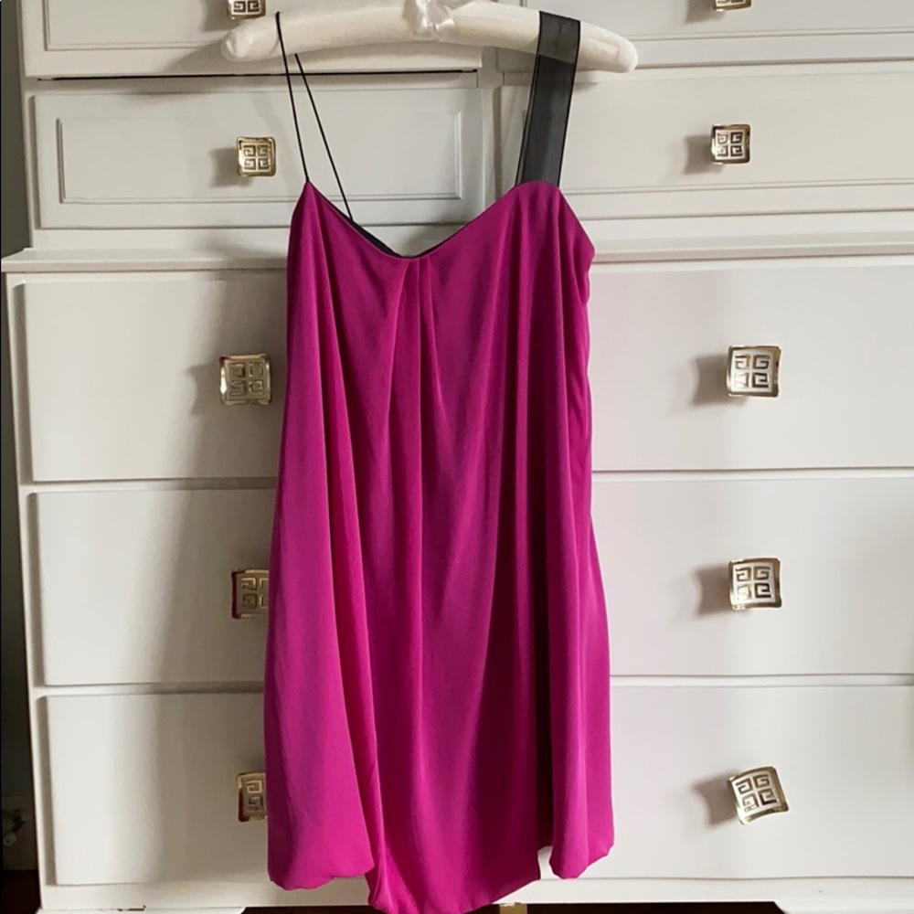 Fuchsia and black silk Alexander Wang dress